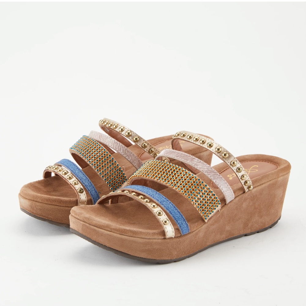 Spring step azura Colorful Strappy Wedge Sandals